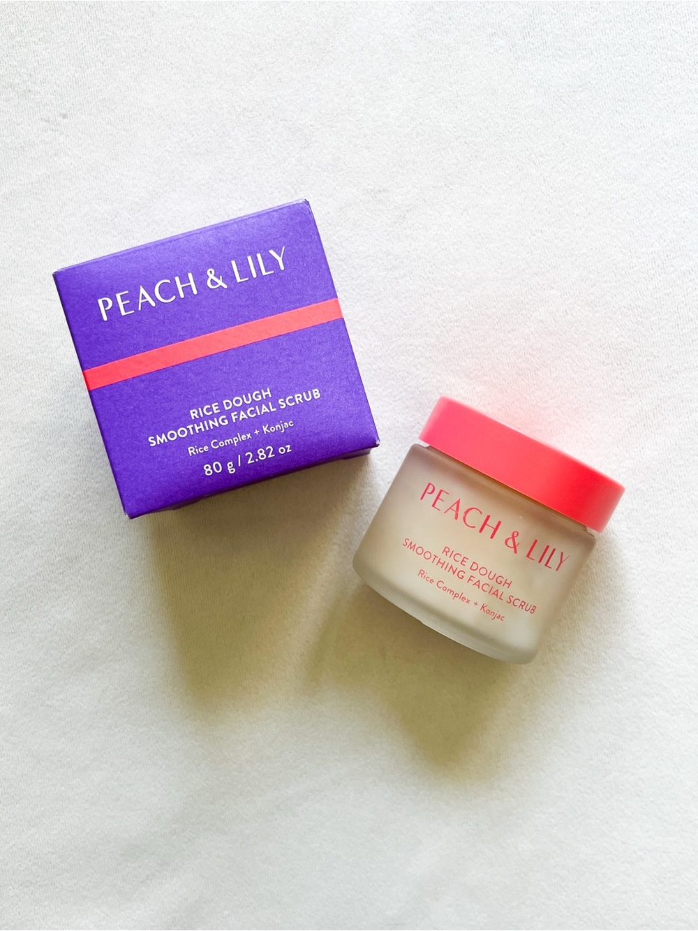 Peach & Lily Rice Dough Smoothing Facial Scrub — Pink Lid